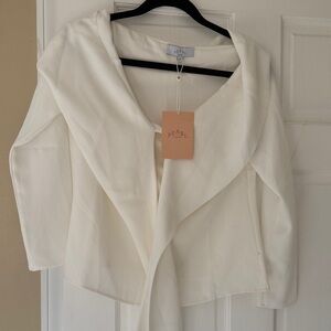 Pearl Cream Draped Jacket